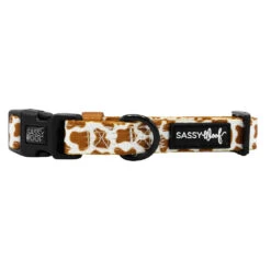 Dog Collar - Chocolate Milk -Furfinity Cheap Shop MOO MOO BROWN COLLAR
