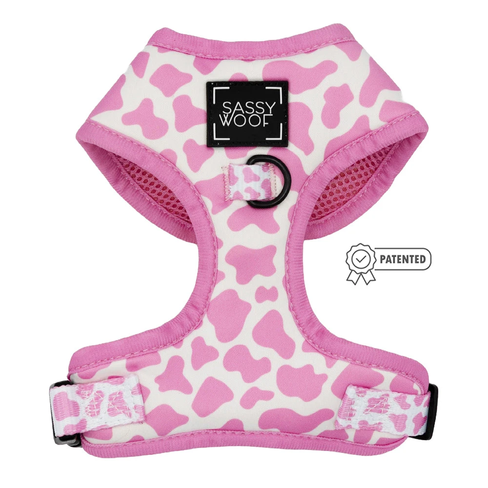 Dog Adjustable Harness - Strawberry Milk 3 Dog Adjustable Harness - Strawberry Milk