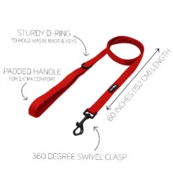 Dog Two Piece Bundle - Neon Red -Furfinity Cheap Shop NEON RED LEASH 2 1