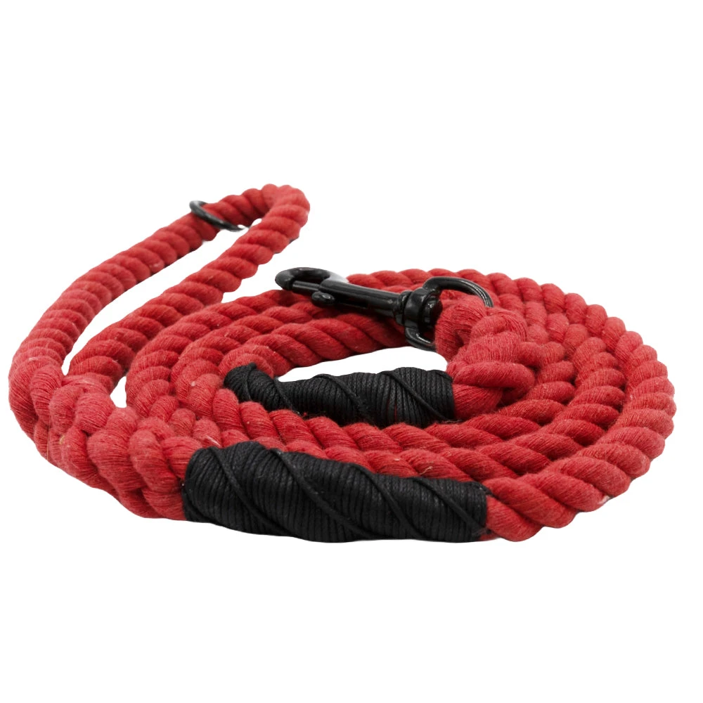 Dog Rope Leash - Neon Red 5 Dog Rope Leash - Neon Red - Image 3