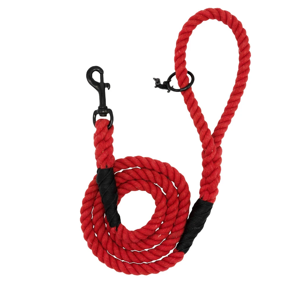 Dog Rope Leash - Neon Red 3 Dog Rope Leash - Neon Red