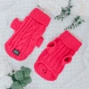 Dog Cable Knit Sweater - Hot Pink -Furfinity Cheap Shop PinkCableKnit jpg