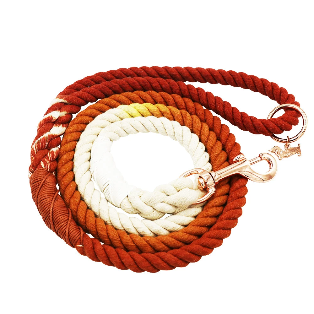 Dog Rope Leash - Ombre Orange 4 Dog Rope Leash - Ombre Orange - Image 2
