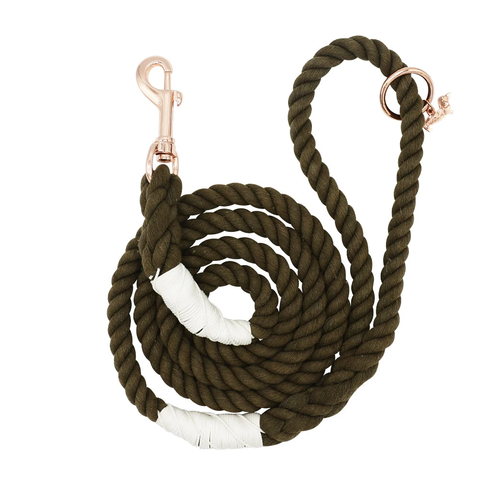 Dog Rope Leash - Walnut 3 Dog Rope Leash - Walnut