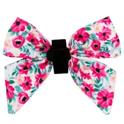 Dog Sailor Bow - Floral Frenzy -Furfinity Cheap Shop Reversible flowers sailor bow 2