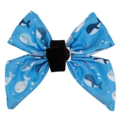 Dog Sailor Bow - Might As Whale -Furfinity Cheap Shop Reversible whales sailor bow 2