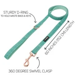 Dog Four Piece Bundle - Wag Your Teal -Furfinity Cheap Shop WagyourTealFabricDogLeashGuide 3 2376b1f5 7800 447e 842b 028a90df6db9