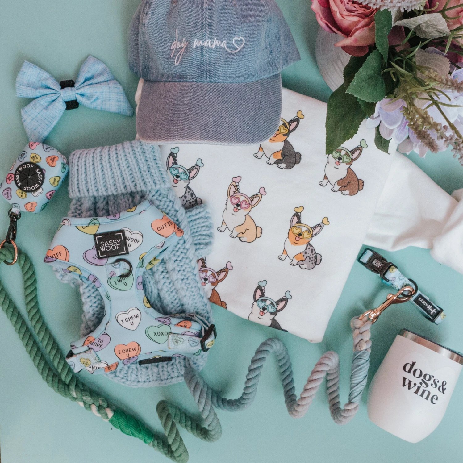 Dog Cable Knit Sweater - Light Blue 5 Dog Cable Knit Sweater - Light Blue - Image 3