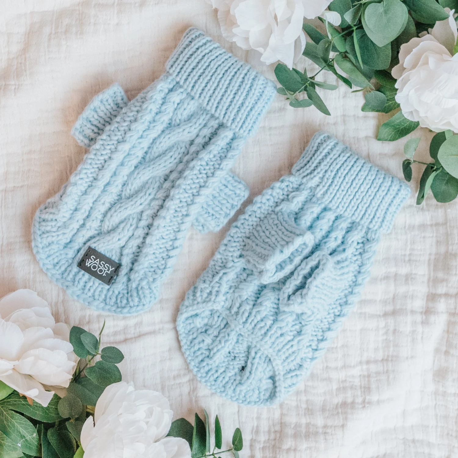 Dog Cable Knit Sweater - Light Blue 3 Dog Cable Knit Sweater - Light Blue