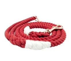 Dog Rope Leash - Crimson -Furfinity Cheap Shop crimson dog rope leash new 2 1