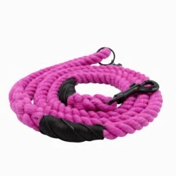 Dog Rope Leash - Neon Pink -Furfinity Cheap Shop pink neon dog rope leash 1
