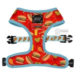Dog Reversible Harness - One Hot Pupperoni -Furfinity Cheap Shop pizza hotdog collection 9