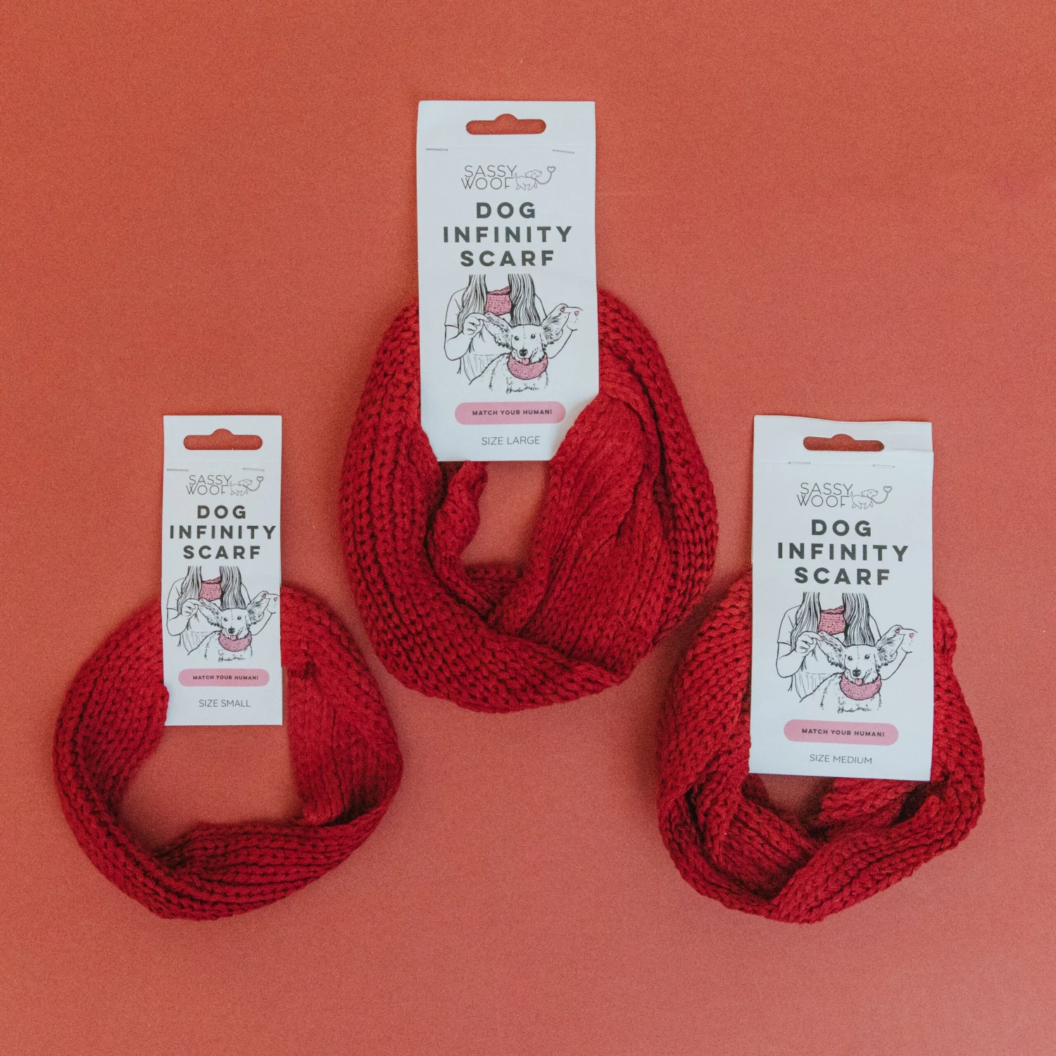 Dog Infinity Scarf - Red 4 Dog Infinity Scarf - Red - Image 2