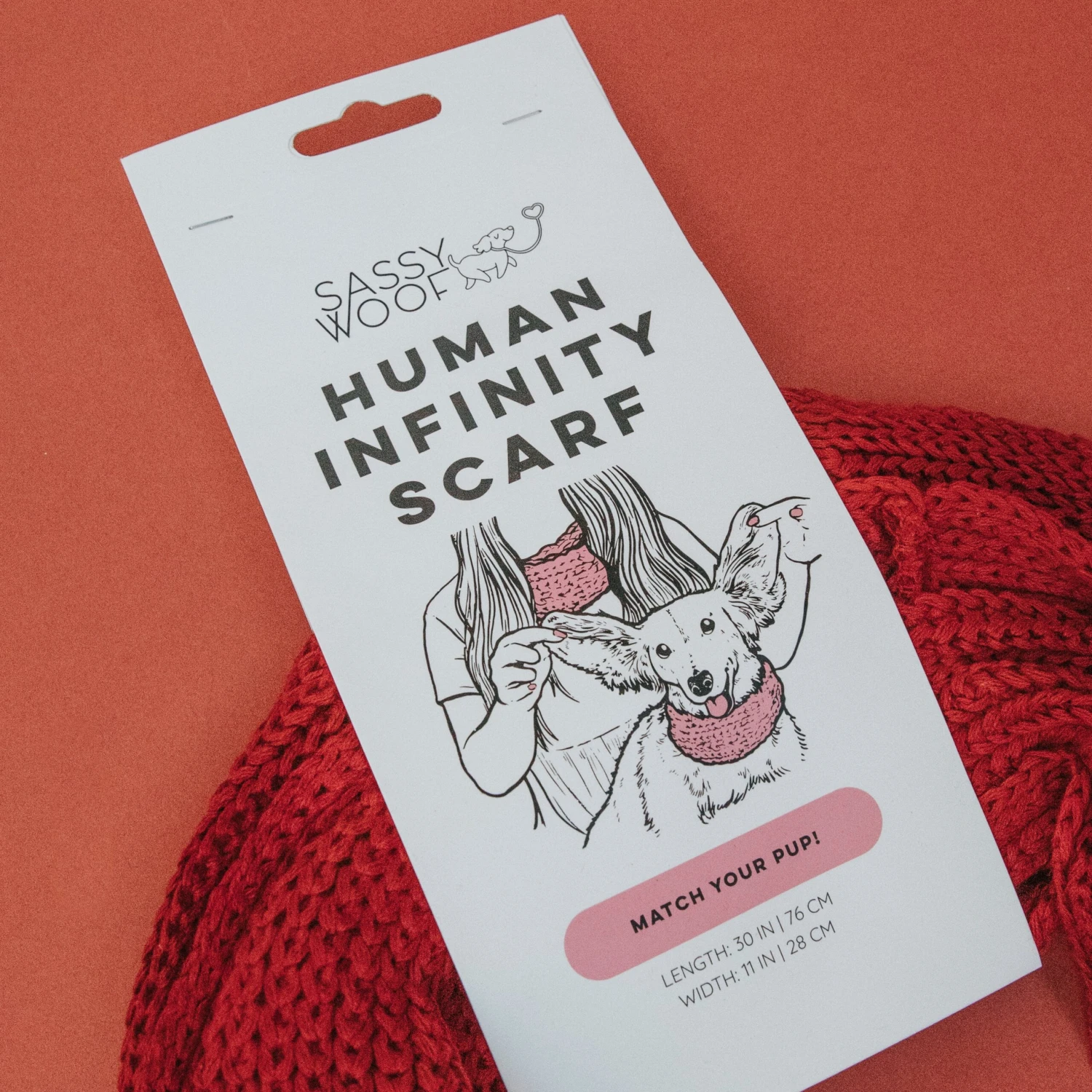 Human Infinity Scarf - Red 4 Human Infinity Scarf - Red - Image 2