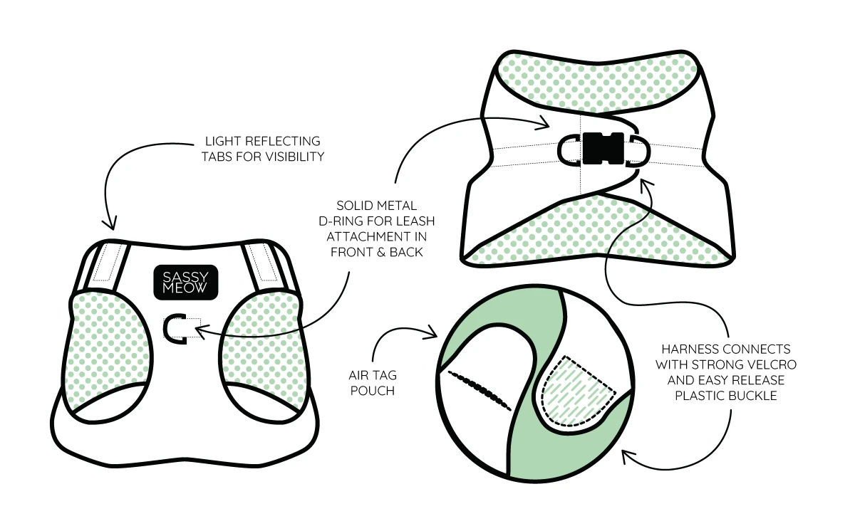 Cat Step-In Harness - Neon Frights 6 Cat Step-In Harness - Neon Frights - Image 4