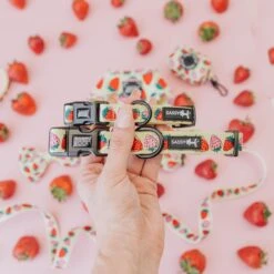 Dog Collar - Strawberry Fields Furever -Furfinity Cheap Shop strawberry fields furrever flatlay 7