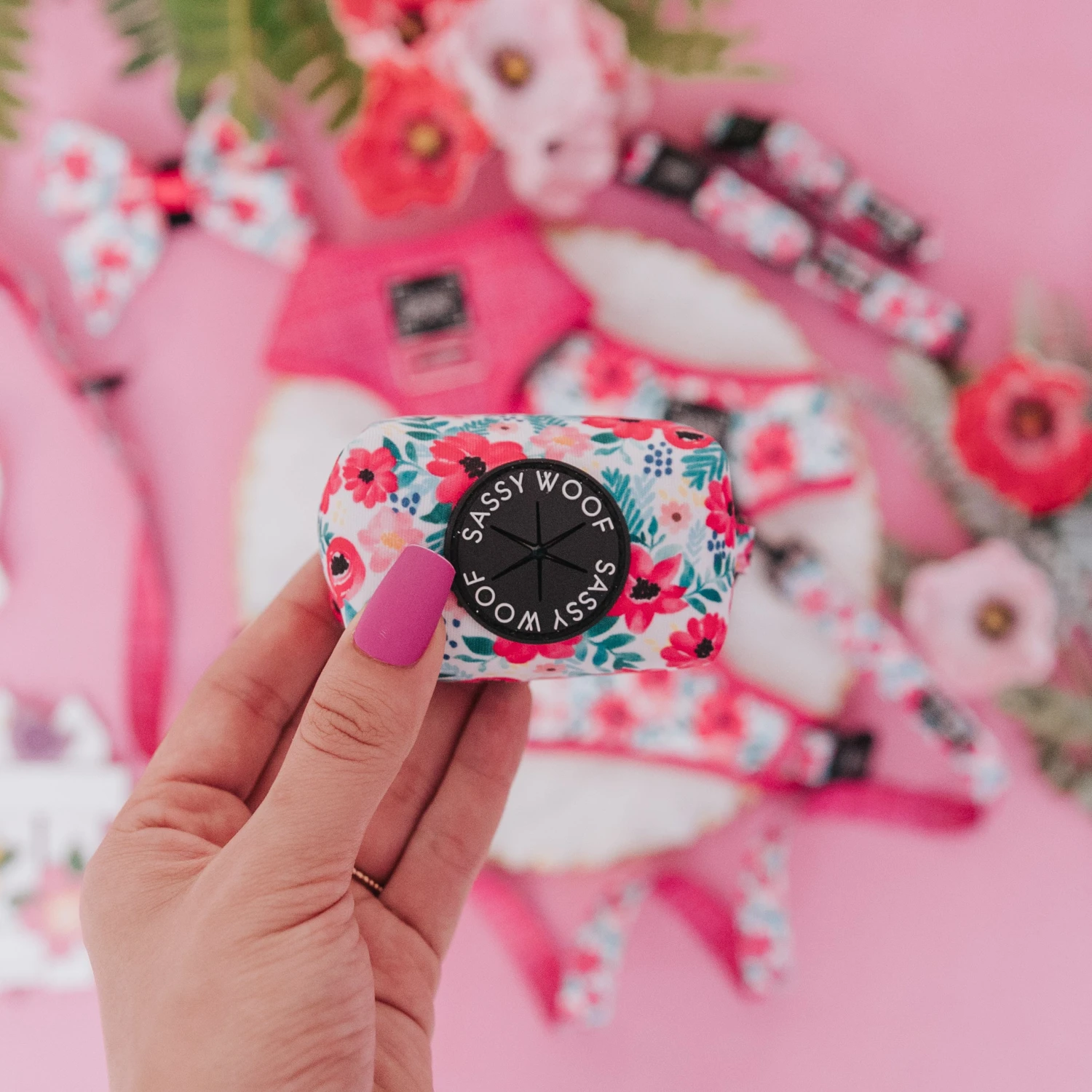 Dog Waste Bag Holder - Floral Frenzy 5 Dog Waste Bag Holder - Floral Frenzy - Image 3