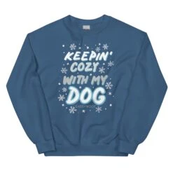 Cozy With My Dog Sweatshirt 9 Cozy With My Dog Sweatshirt -Furfinity Cheap Shop unisex crew neck sweatshirt indigo blue front 634db85295f58