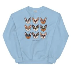 Corgi Sweatshirt -Furfinity Cheap Shop unisex crew neck sweatshirt light blue front 64074c9f86857