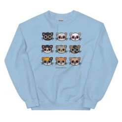 Cat Sweatshirt -Furfinity Cheap Shop unisex crew neck sweatshirt light blue front 6407799dd53c1