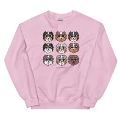 Aussie Sweatshirt -Furfinity Cheap Shop unisex crew neck sweatshirt light pink front 64074a0f6b64d