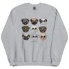 Pug Sweatshirt -Furfinity Cheap Shop unisex crew neck sweatshirt sport grey front 6407490c616c7