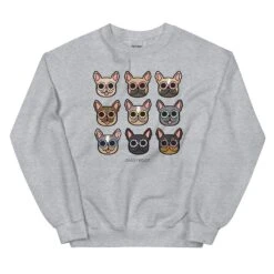 Frenchie Sweatshirt 9 Frenchie Sweatshirt -Furfinity Cheap Shop unisex crew neck sweatshirt sport grey front 640774507c9dc