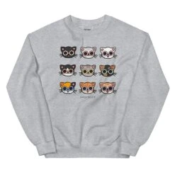 Cat Sweatshirt -Furfinity Cheap Shop unisex crew neck sweatshirt sport grey front 6407799dd56bc