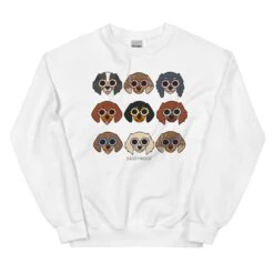 Doxie Sweatshirt 9 Doxie Sweatshirt -Furfinity Cheap Shop unisex crew neck sweatshirt white front 6408d4c0829aa