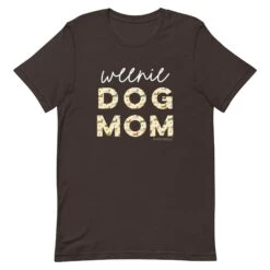 Weenie Dog Mom Tee -Furfinity Cheap Shop unisex staple t shirt brown front 62a0bca1a534b