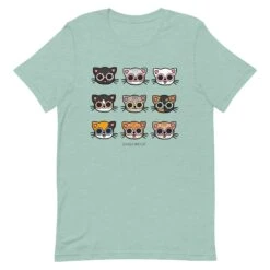 Cat Tee -Furfinity Cheap Shop unisex staple t shirt heather prism dusty blue front 6407428b4d1c2
