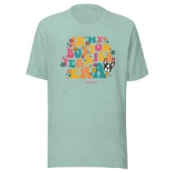 In My Dog Era Tee (Boston Terrier) -Furfinity Cheap Shop unisex staple t shirt heather prism dusty blue front 65d640d464839