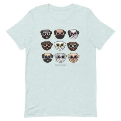 Pug Tee -Furfinity Cheap Shop unisex staple t shirt heather prism ice blue front 6407453ae4883
